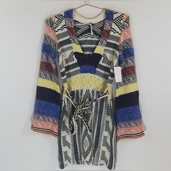 NWT: Free People “Rare” Patchwork Sweater Dress - Picture 5 of 8